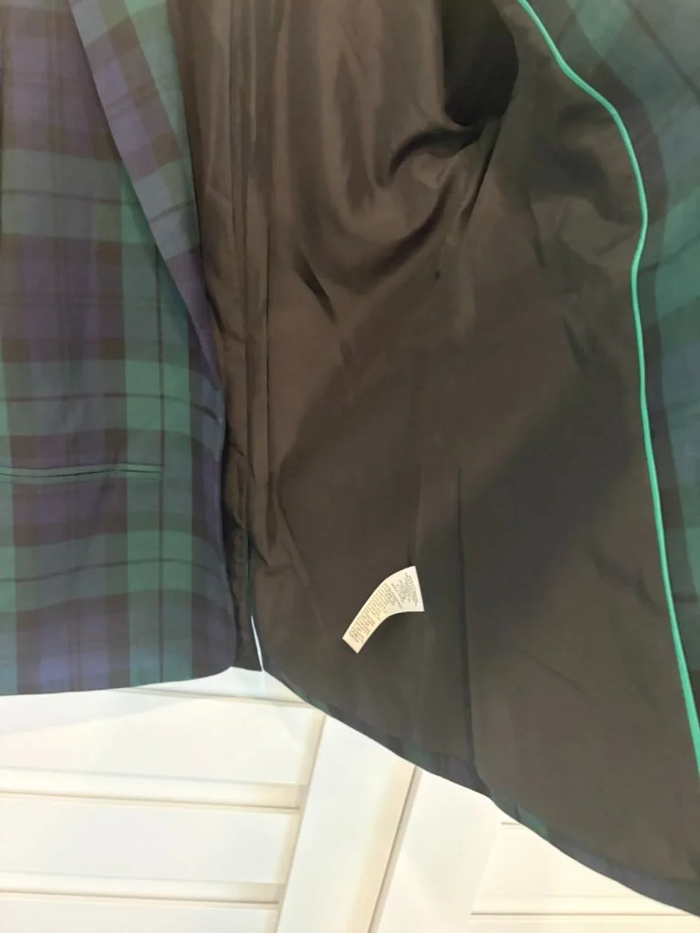 J.Crew Black Watch Tartan Plaid One Button Blazer Jacket Size 2